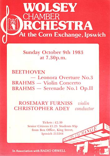 Poster for Sunday 9 Oct 1983