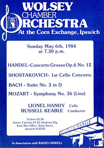 Poster for Sunday 6 May 1984