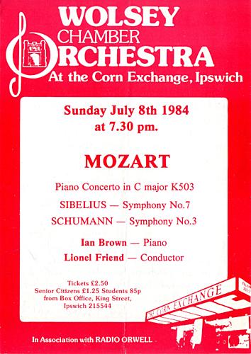 Poster for Sunday 8 Jul 1984