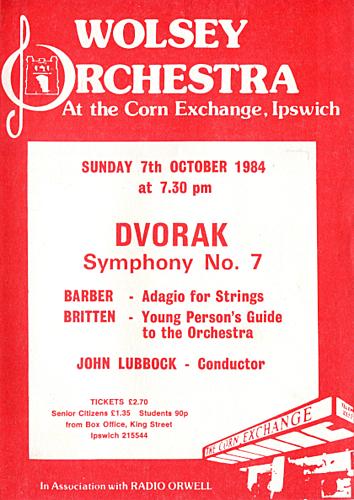 Poster for Sunday 7 Oct 1984