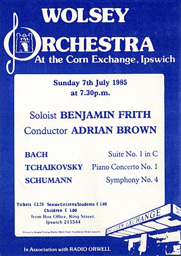 Poster for Sunday 7 Jul 1985