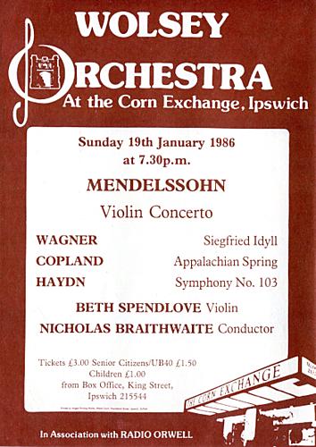 Poster for Sunday 19 Jan 1986