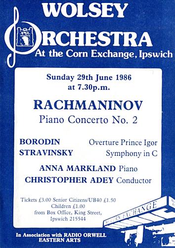Poster for Sunday 29 Jun 1986