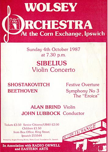 Poster for Sunday 4 Oct 1987