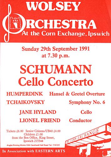 Poster for Sunday 29 Sep 1991