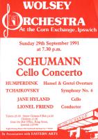 poster for concert on Sunday 29 Sep 1991