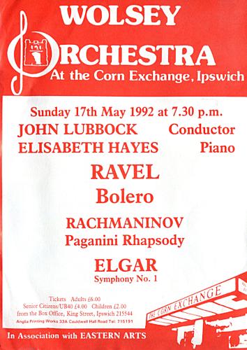 Poster for Sunday 17 May 1992
