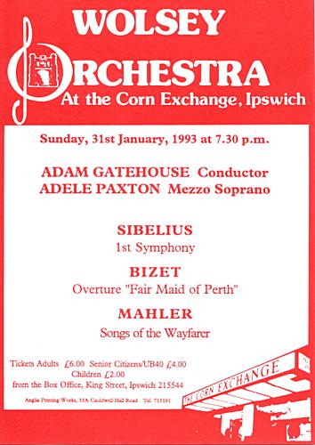 Poster for Sunday 31 Jan 1993