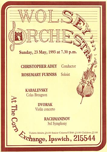 Poster for Sunday 23 May 1993
