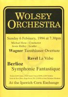 poster for concert on Sunday 6 Feb 1994