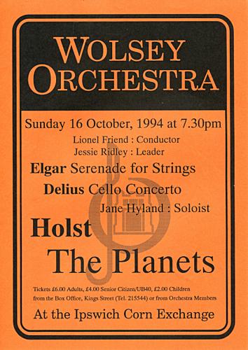 Poster for Sunday 16 Oct 1994
