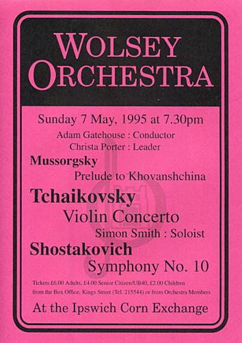 Poster for Sunday 7 May 1995