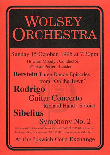 Poster for Sunday 15 Oct 1995