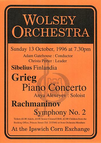 Poster for Sunday 13 Oct 1996