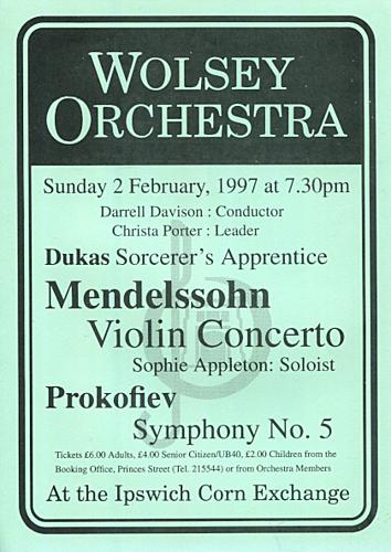 Poster for Sunday 2 Feb 1997