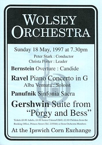 Poster for Sunday 18 May 1997