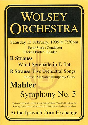 Poster for Saturday 13 Feb 1999