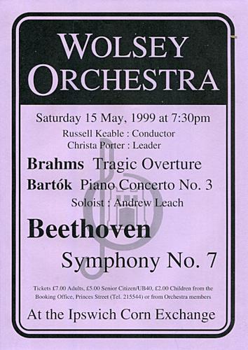 Poster for Saturday 15 May 1999