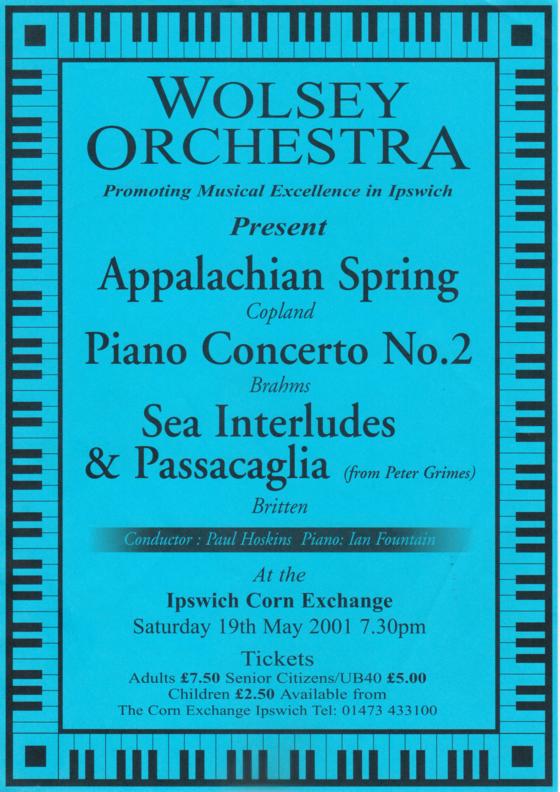 Poster for Saturday 19 May 2001