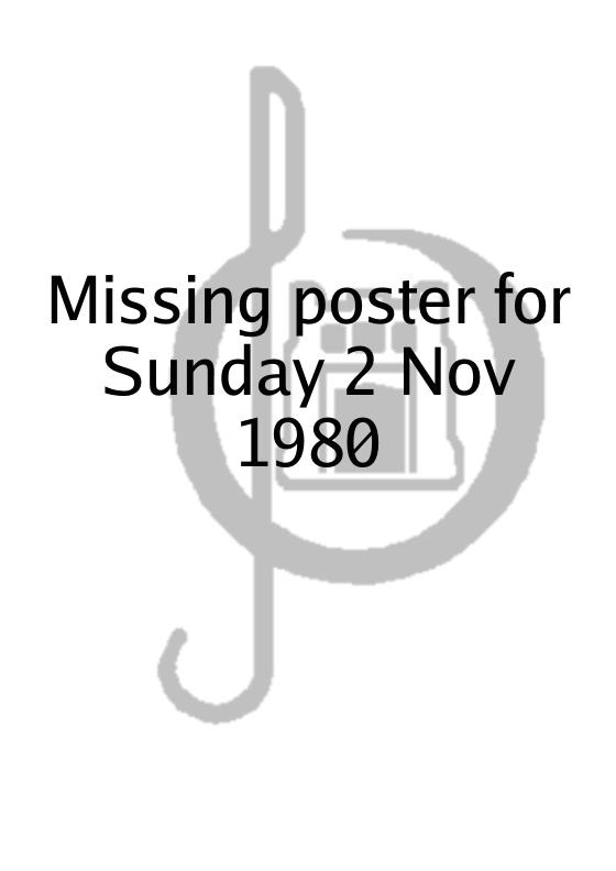 Poster for Sunday 2 Nov 1980