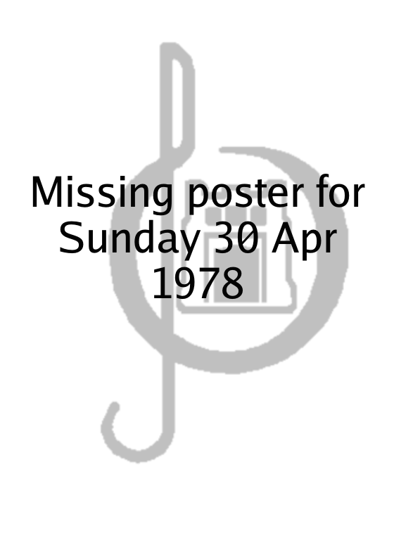 Poster for Sunday 30 Apr 1978