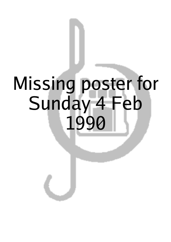 Poster for Sunday 4 Feb 1990