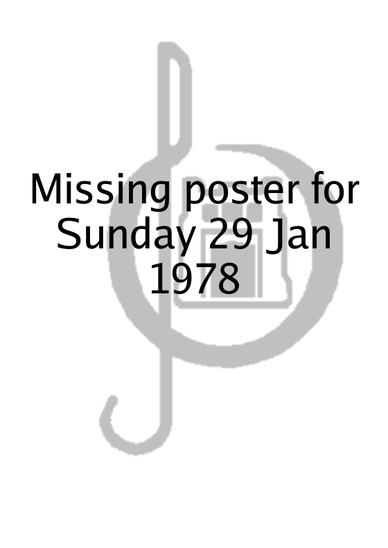 Poster for Sunday 29 Jan 1978
