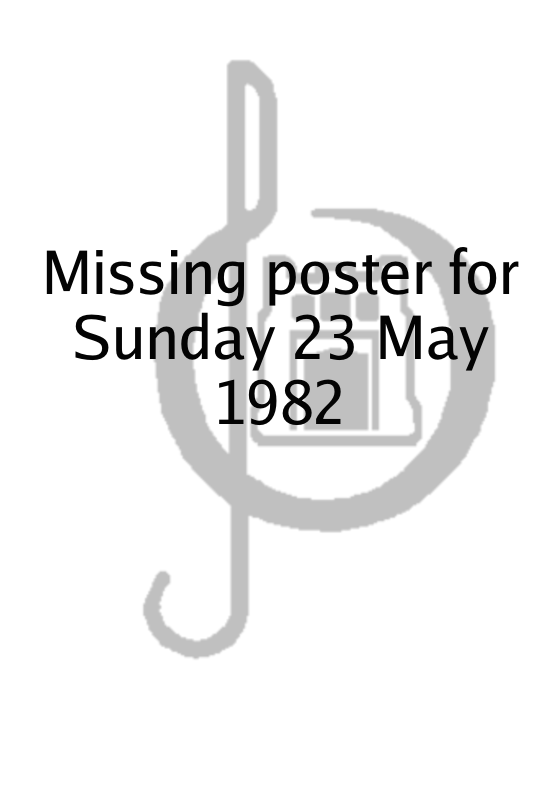 Poster for Sunday 23 May 1982
