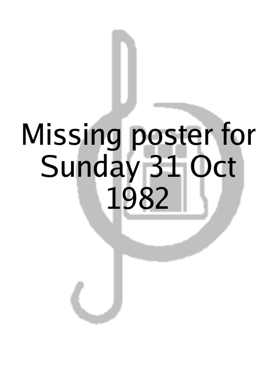 Poster for Sunday 31 Oct 1982