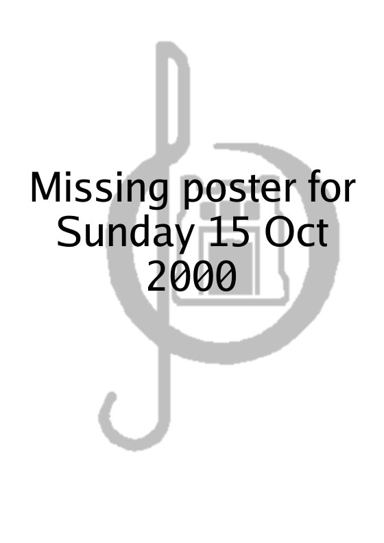 Poster for Sunday 15 Oct 2000