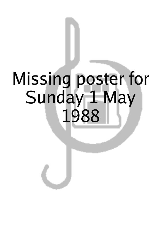 Poster for Sunday 1 May 1988