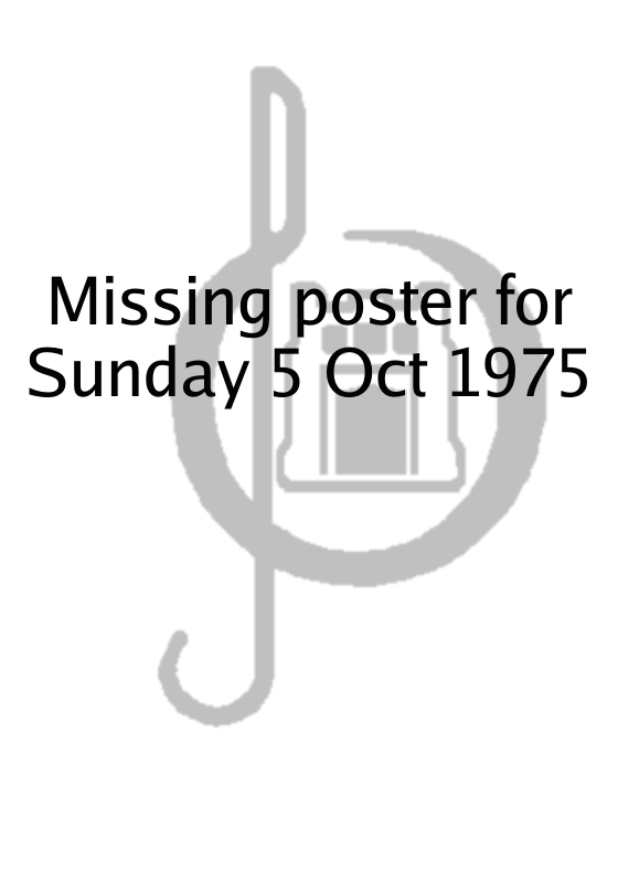 Poster for Sunday 5 Oct 1975