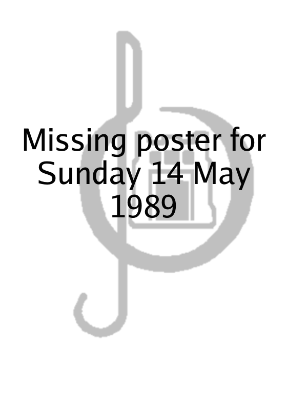 Poster for Sunday 14 May 1989