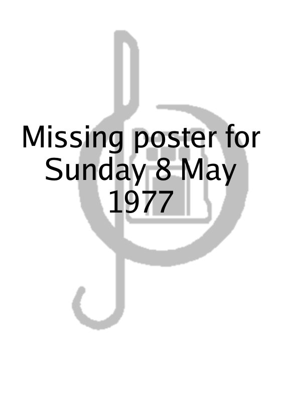 Poster for Sunday 8 May 1977