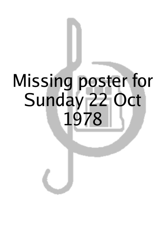 Poster for Sunday 22 Oct 1978