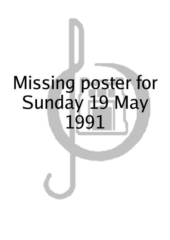 Poster for Sunday 19 May 1991