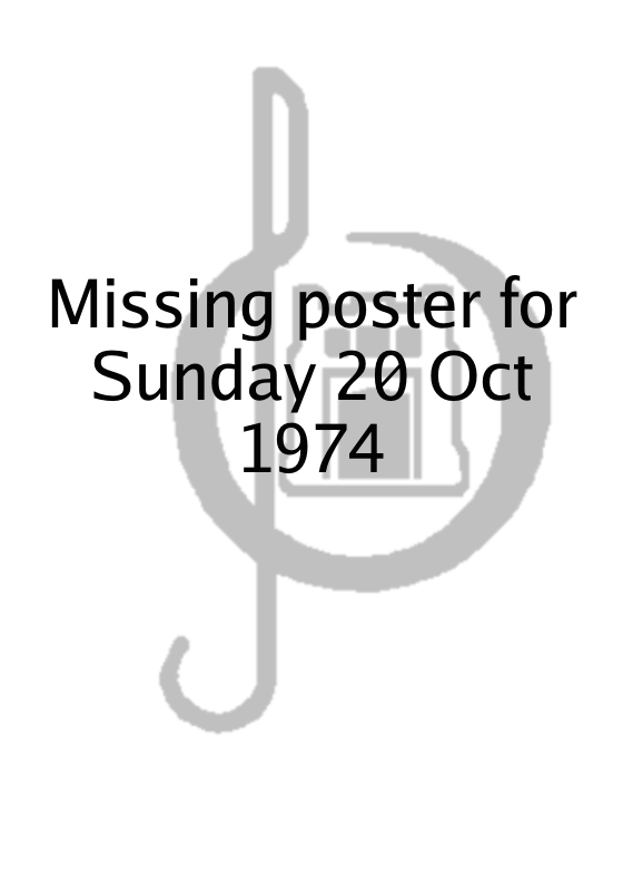 Poster for Sunday 20 Oct 1974