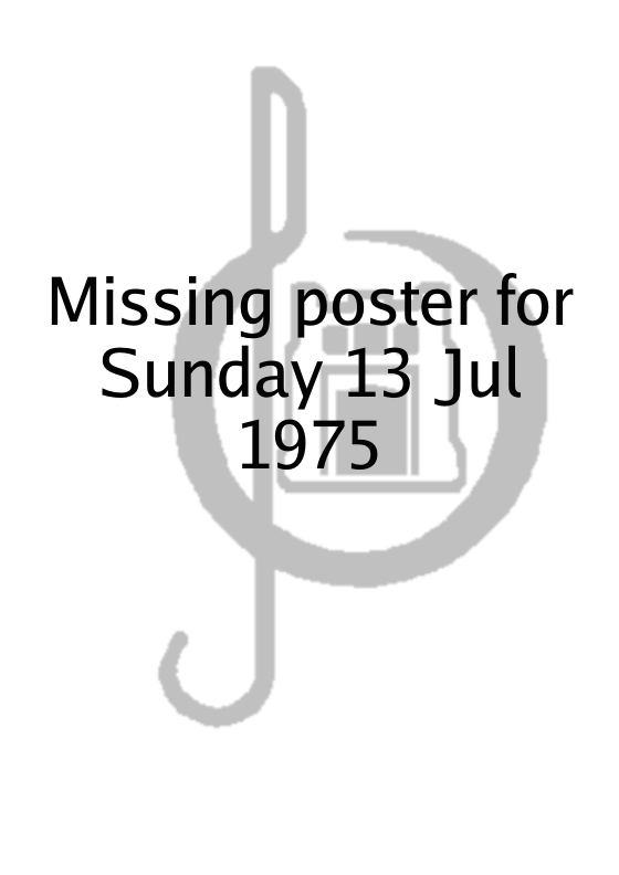 Poster for Sunday 13 Jul 1975