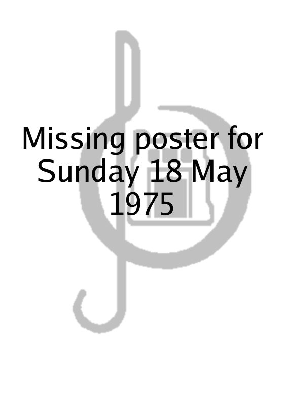 Poster for Sunday 18 May 1975