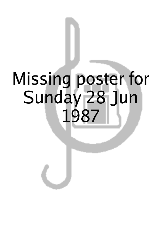 Poster for Sunday 28 Jun 1987
